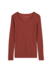 Langarmshirt aus Bio Wolle, cranberry