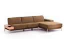 Lounge-Sofa Alani Liegeteil inkl. fixer Armlehne rechts, 300x179x82 cm, Sitzhöhe 44 cm, Buche, mit Bezug Wollstoff Stavang Haselnuss