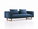 3er Sofa Sereno, B235xT96xH71cm, Sitzhöhe 43 cm, inkl. 2 Kissen (70x55 cm), Kufenfuß Eiche, Wollstoff Elverum Ozean