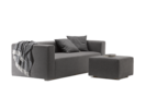 Bel Ami 3er-Sofa mit Bezug Tartini Granit