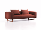 3er Sofa Sereno, B235xT96xH71cm, Sitzhöhe 43 cm, inkl. 2 Kissen (70x55 cm), Kufenfuß Buche, Wollstoff Kaland Ziegel