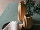 Vase aus Zirbenholz, Kannelur, inkl. Glaseinsatz