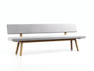 Polsterbank Mirato mit Rückenlehne, Eiche, Bezug Wollstoff Stavang Kiesel, L 240 x T 56,5 x H 86 cm