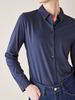 Blusenshirt Langarm, 100 % Bio Baumwolle, navy