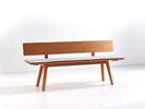Holzbank Mirato mit Rückenlehne, Buche, L 180 x T 53,5 x H incl. RL 83,3 cm