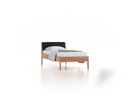 Bett Almeno mit Kopfhaupt inkl. abnehmbare Housse, 90 x 200 cm, Wollstoff Stavang Schiefer (60), Eiche
