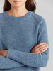 Pullover-Fledermaus, topas blau melange