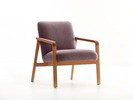 Fauteuil Ketil, Buche, Wollstoff Elverum Pflaume