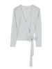 Langarm-Wickelshirt aus Bio Baumwolle/Hanf, eisblau