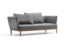 Lorea 2er-Sofa, Buche, mit Bezug Wollstoff Elverum Mocca