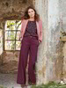 Marlenehose-Cool Wool, beere & Bluse, blumendruck abstrakt