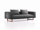 3er Sofa Sereno, B235xT96xH71cm, Sitzhöhe 43 cm, inkl. 2 Kissen (70x55 cm), Kufenfuß Buche, Wollstoff Kaland Schiefer