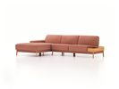 Lounge-Sofa Alani, B 300 x T 179 cm, Liegeteil links, Sitzhöhe in cm 44, mit Bezug Wollstoff Elverum Ziegel (85), Buche
