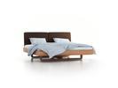 Bett Almara, 200 x 200 cm, mit Überzug Wollstoff Stavang Torf (64), Eiche
