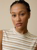 Top aus Bio Baumwolle, camel/offwhite ringel rippe