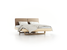Bett Almara, 180 x 200 cm, mit Überzug Wollstoff Stavang Sand (66), Esche