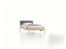 Bett Almeno mit Kopfhaupt inkl. wechselbarer Housse, 100 x 200 cm, Wollstoff Kaland Kiesel (68), Esche