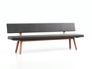 Polsterbank Mirato mit Rückenlehne, Buche, Bezug Wollstoff Kaland Schiefer, L 240 x T 56,5 x H 86 cm