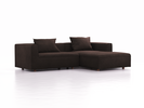 Lounge-Sofa Sereno, bodennah, B267xT180xH71 cm, Sitzhöhe 43 cm, mit Liegeteil rechts inkl. 2 Kissen (70x55 cm), Buche, Wollstoff Stavang Torf