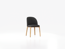 Stuhl Belmont ohne Armlehne 54x60/45x83/48 cm, mit Bezug Wollstoff Stavang Mocca/ Eiche