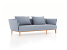 3er Sofa Lorea, B 235 x T 92,5 cm, mit Bezug Wollstoff Elverum Blaugrau (83), Buche