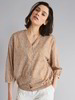 Bluse-Minimal Druck 3/4 Arm, minimal druck ocker-gold