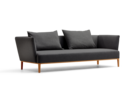 Lorea 3er-Sofa, Buche, mit Bezug Wollstoff Kaland Schiefer