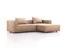 Lounge-Sofa Sereno, bodennah, B267xT180xH71 cm, Sitzhöhe 43 cm, mit Liegeteil rechts inkl. 2 Kissen (70x55 cm), Eiche, Wollstoff Kaland Haselnuss