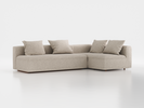 Ecksofa Sereno mit Schlaffunktion inkl. 4 Kissen (70x55 cm), Bodennah, B 300 x T180 cm, Eckteil rechts, mit Bezug Wollstoff Tano Natur Hell (80), Buche