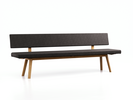 Polsterbank Mirato mit Rückenlehne, Eiche, Bezug Wollstoff Stavang Schiefer, L 240 x T 56,5 x H 86 cm