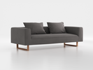 3er-Sofa Sereno B 235 x T 96 cm, inkl. 2 Kissen (70x55 cm), Kufenfuß, mit Bezug Wollstoff Elverum Mocca (73), Eiche