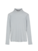 Rollkragenshirt aus Bio Baumwolle/Wolle, eisblau