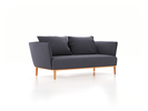 2er Sofa Lorea, B 185 x T 92,5 cm, Wollstoff Elverum Torfblau (82), Buche