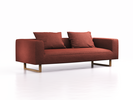 3er Sofa Sereno, B235xT96xH71cm, Sitzhöhe 43 cm, inkl. 2 Kissen (70x55 cm), Kufenfuß Eiche, Wollstoff Kaland Ziegel