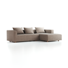 Lounge-Sofa  Sereno inkl. 3 Kissen (70x55 cm), B 297 x T 180 cm, Liegeteil rechts, Bodennah, mit Bezug Wollstoff Tano Natur (79), Buche