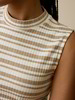 Top aus Bio Baumwolle, camel/offwhite ringel rippe