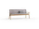 Polsterbank Kilian, 180 cm, Wollstoff Elverum Mocca, Eiche