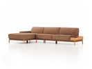 Lounge-Sofa Alani, B 340 x T 179 cm, Liegeteil links, Sitzhöhe in cm 44, mit Bezug Wollstoff Stavang Haselnuss (65), Buche