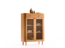 Schrank Tonda 2-türig mit 1 Lade, Glas, Buche