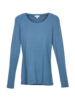 Shirt Langarm Rippe, rauchblau