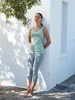 Longtop, light aqua & 7/8-Sport-Leggings, grau melange