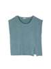 Pullover aus Bio-Baumwolle und Leinen, aqua mouliné