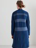 Lange Strickjacke-Blockstreifen, indigo