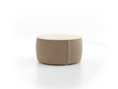 Sofatisch/Hocker Tambor mit Stauraum u. Holzdeckel, H 34,3 cm, Ø 64 cm, Bezug Wollstoff Elverum Haselnuss (74), Esche