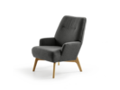 Fauteuil Coppa, Eiche, mit Bezug Wollstoff Stavang Schiefer