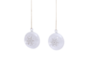 2er-Set Taler mit Schneeflocken, mundgeblasen und handbemalt