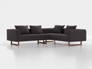 Ecksofa Sereno inkl. 4 Kissen (70x55 cm), Eckteil rechts, B 276 x T 235 cm, Kufenfuß, mit Bezug Wollstoff Stavang Stein (61), Eiche