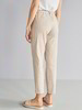 Hose-Leinenstretch-gestreift, vertikal streifen sand