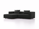 Lounge-Sofa Sereno, bodennah, B267xT180xH71 cm, Sitzhöhe 43 cm, mit Liegeteil links inkl. 2 Kissen (70x55 cm), Eiche, Wollstoff Kaland Mocca