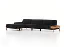 Lounge-Sofa Alani, B 340 x T 179 cm, Liegeteil links, Sitzhöhe in cm 44, mit Bezug Wollstoff Kaland Schiefer (67), Eiche
